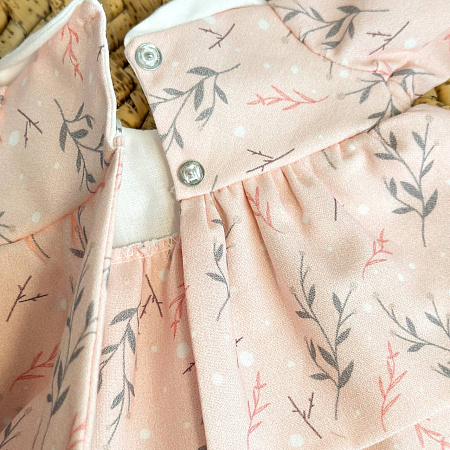 Комплект одежды из 4 предметов на пупса Горди от Paola Reina 34 см, веточки на розовом